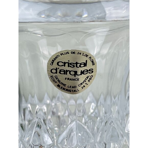 Vintage Cristal d'arques France Faced Pair Genuine Lead Crystal Candlesticks - Picture 6 of 16